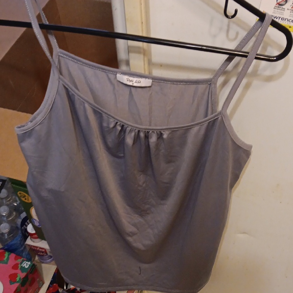 Gray Ruched Camisole Top